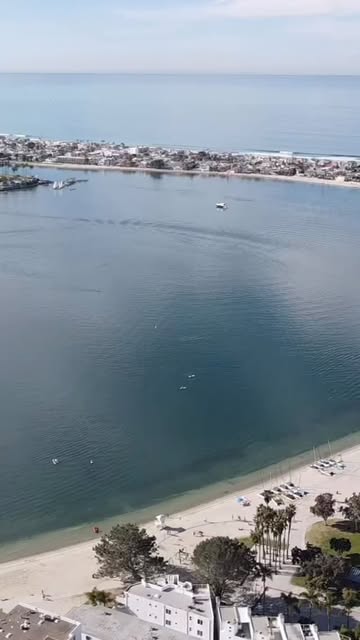 Morning view over Mission Bay, San Diego, with partial cloud